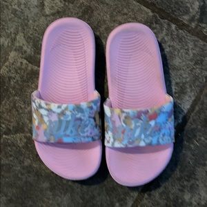 Little girl slides